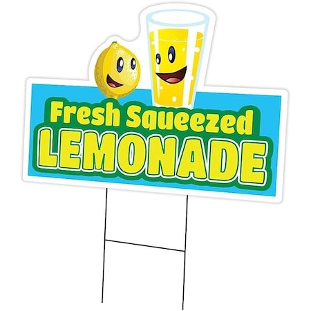 Fresh Squeezed Lemonade Yard Sign & Stake Outdoor Plastic Coroplast Window